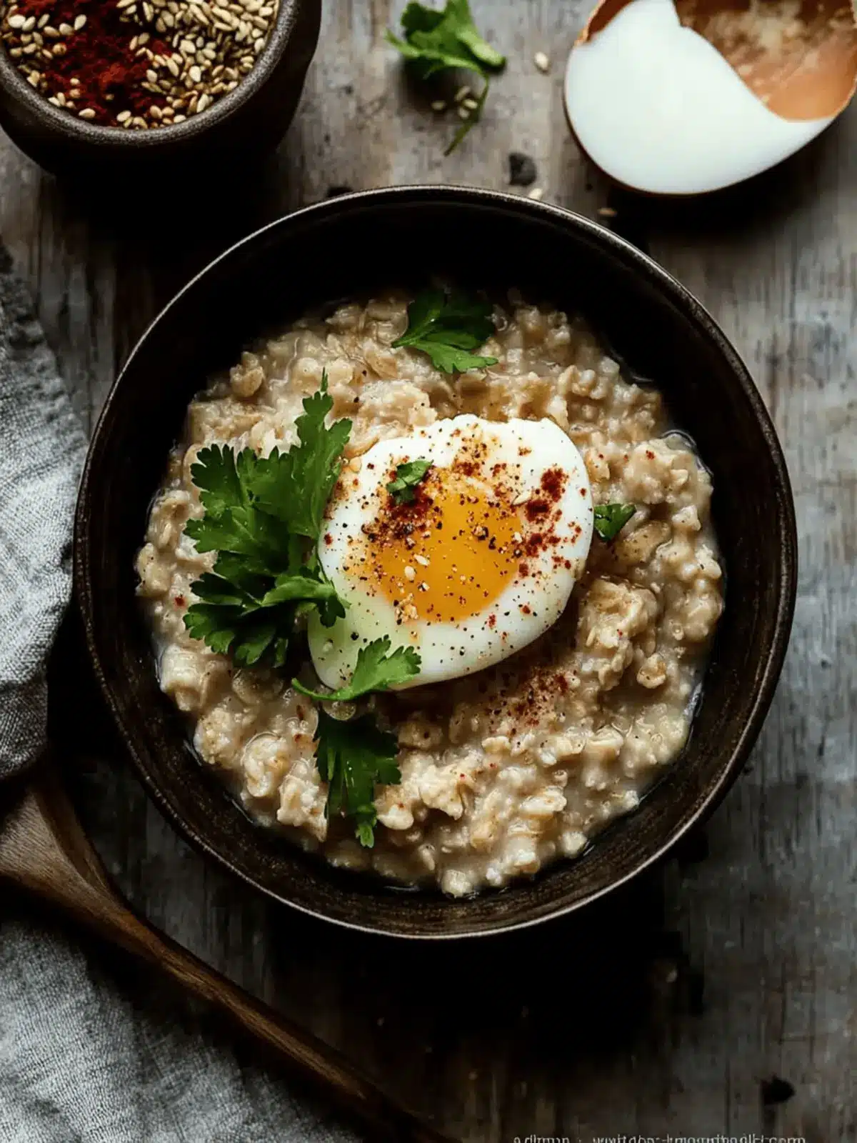 Savory Oatmeal with Miso, Cheese, and Egg for a Comforting Meal 4 Oatmeal with Miso, Cheese, and Egg