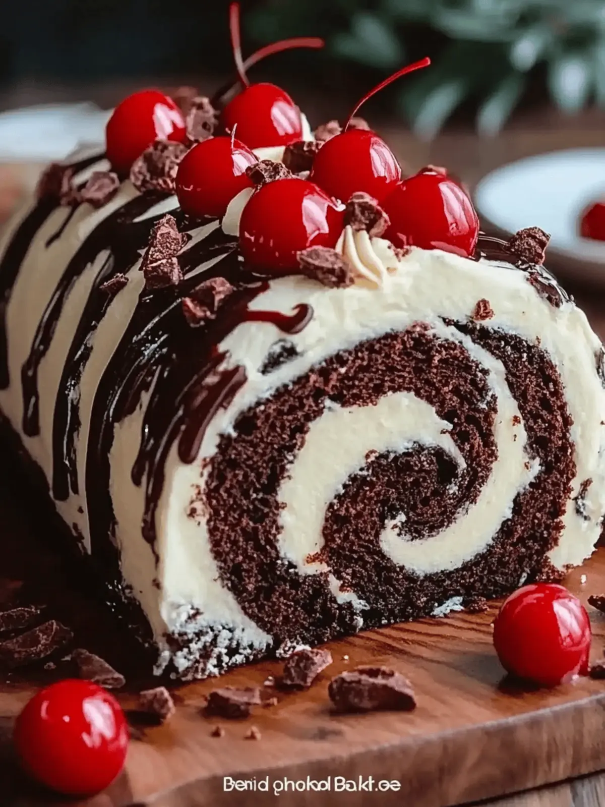 Indulge in an Elegant Black Forest Cake Roll Delight 5 Elegant Black Forest Cake Roll