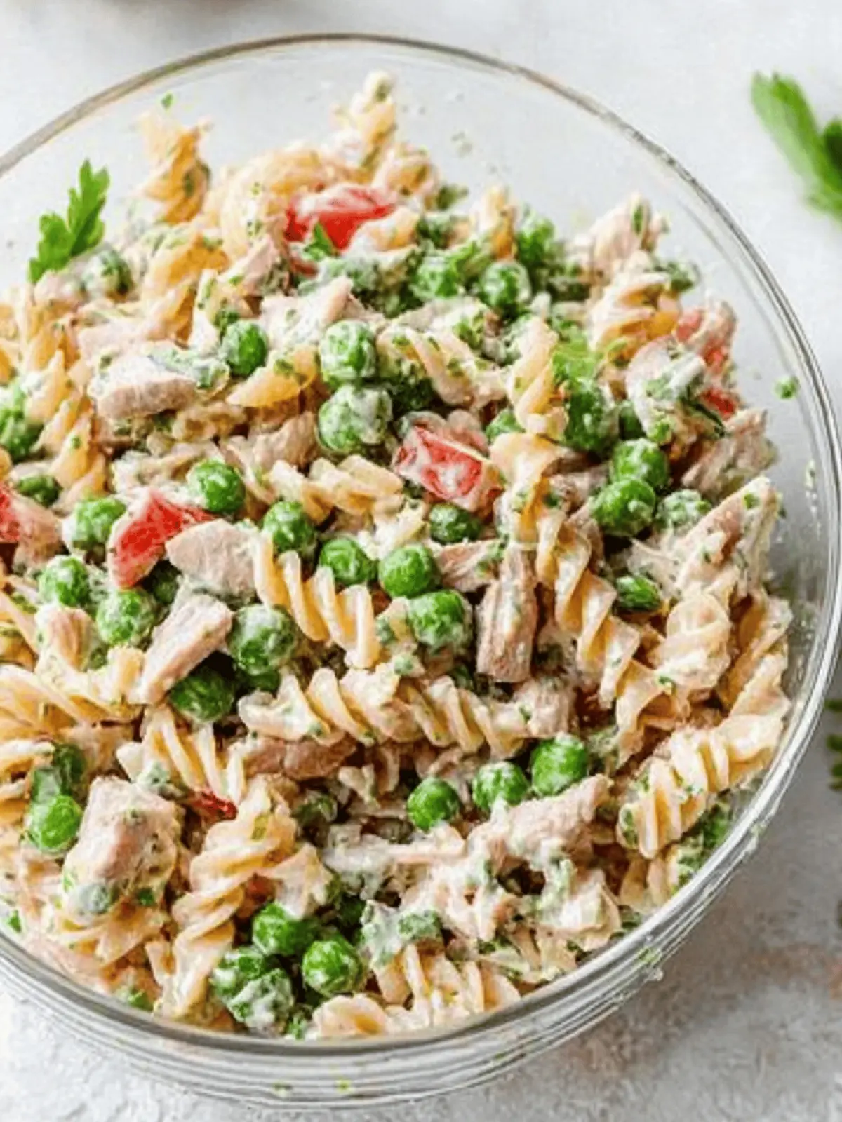 Healthy Tuna Pasta Salad with Peas