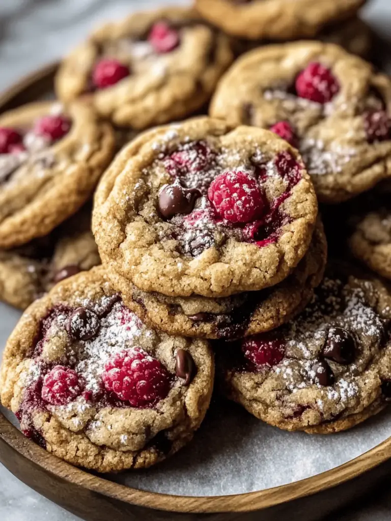 Brown Butter Raspberry Chocolate Chip Cookies