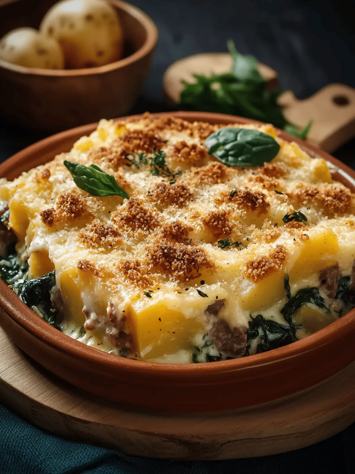 Cheesy Beef & Potato Spinach Casserole for Cozy Family Nights 4 Cheesy Beef & Potato Spinach Casserole