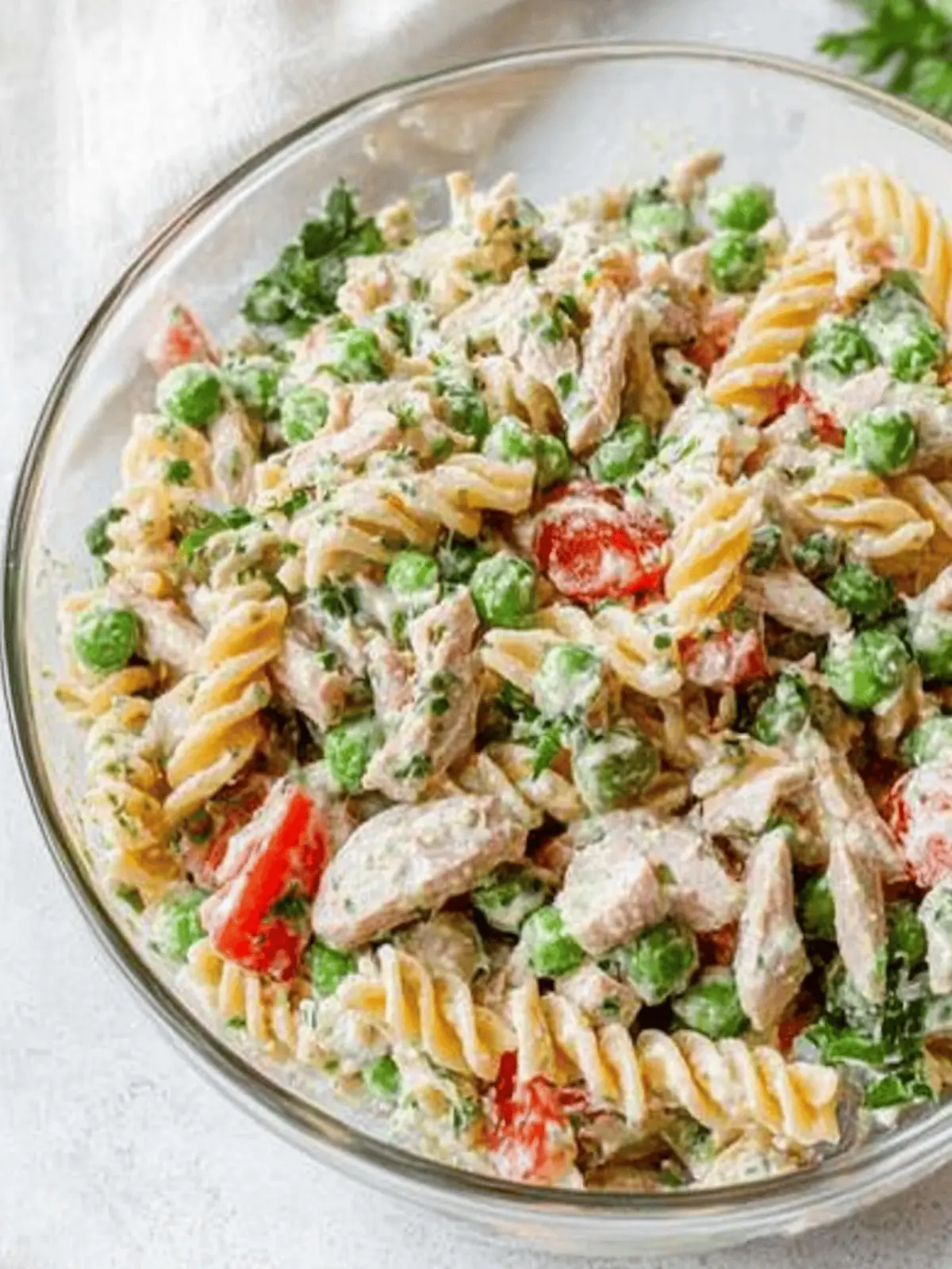 Healthy Tuna Pasta Salad with Peas
