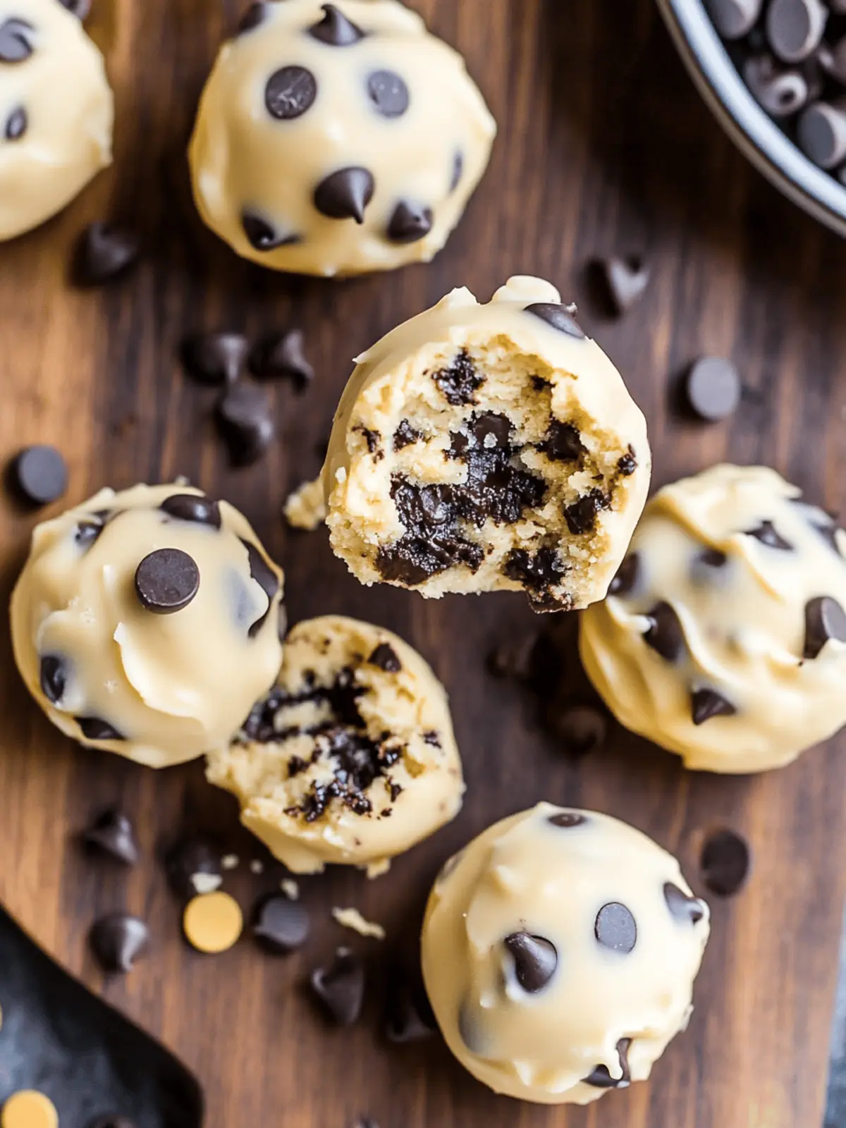 No-Bake Chocolate Chip Cookie Dough Brownie Bombs