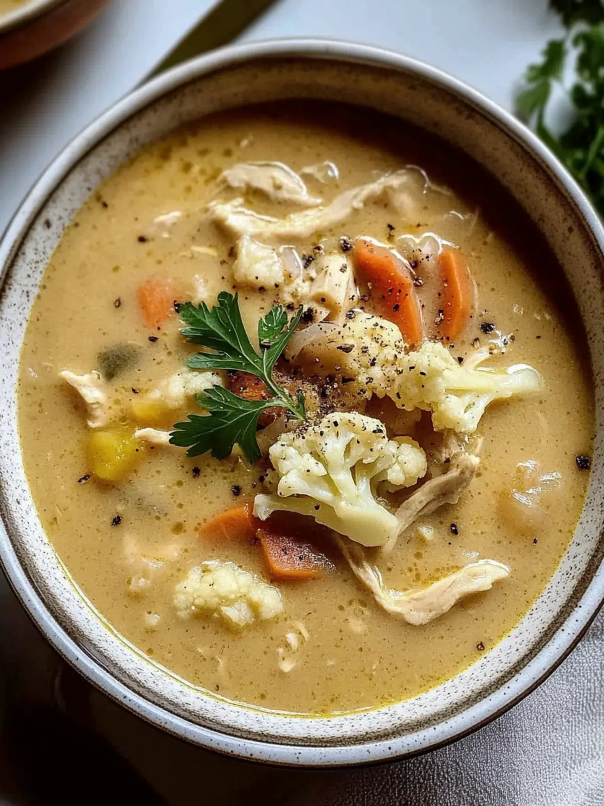 Anti Inflammatory Cauliflower Chicken Soup
