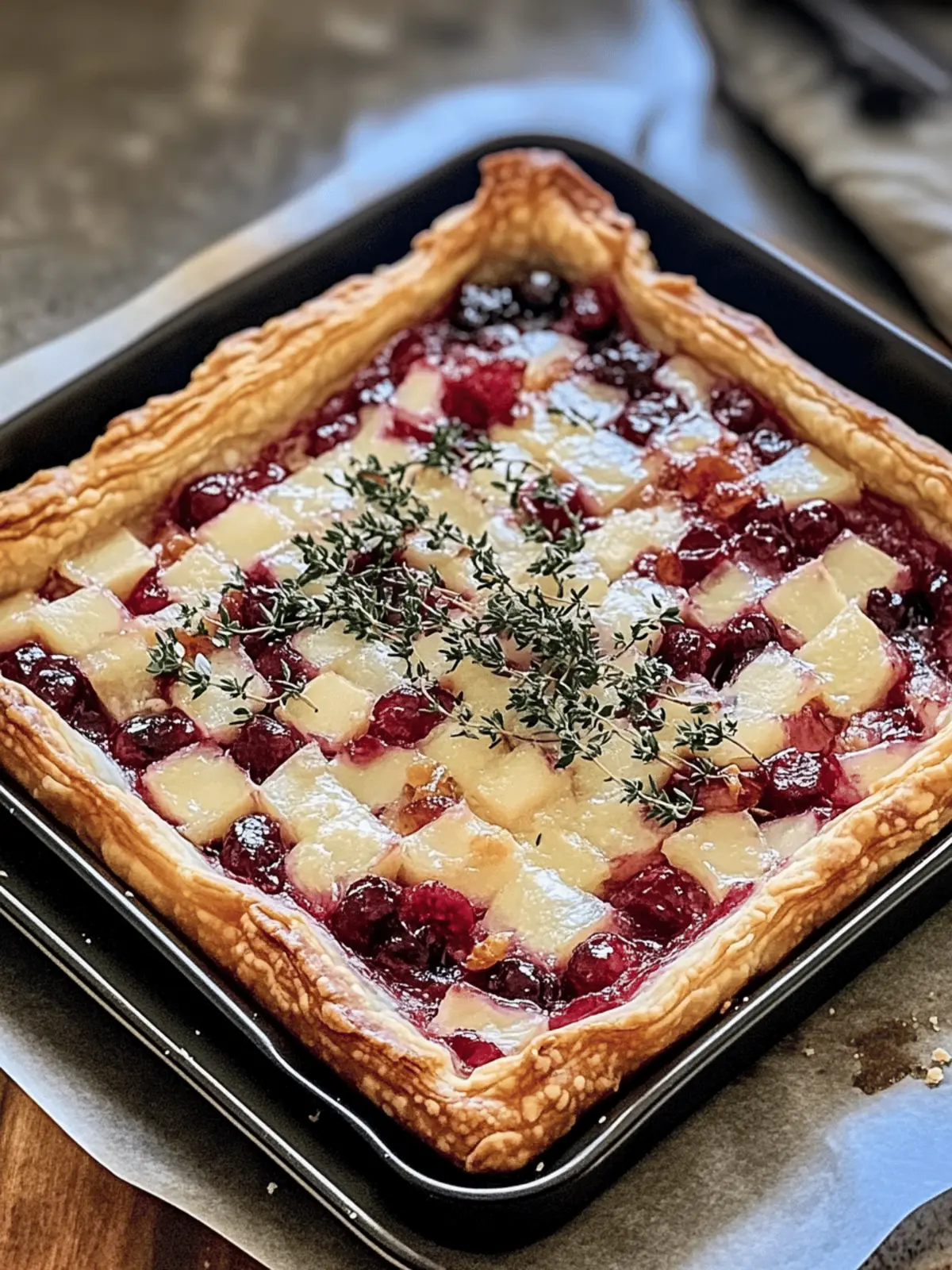 Cranberry Brie Tart with Pancetta & Thyme for Cozy Holidays 3 Cranberry Brie Tart with Pancetta & Thyme