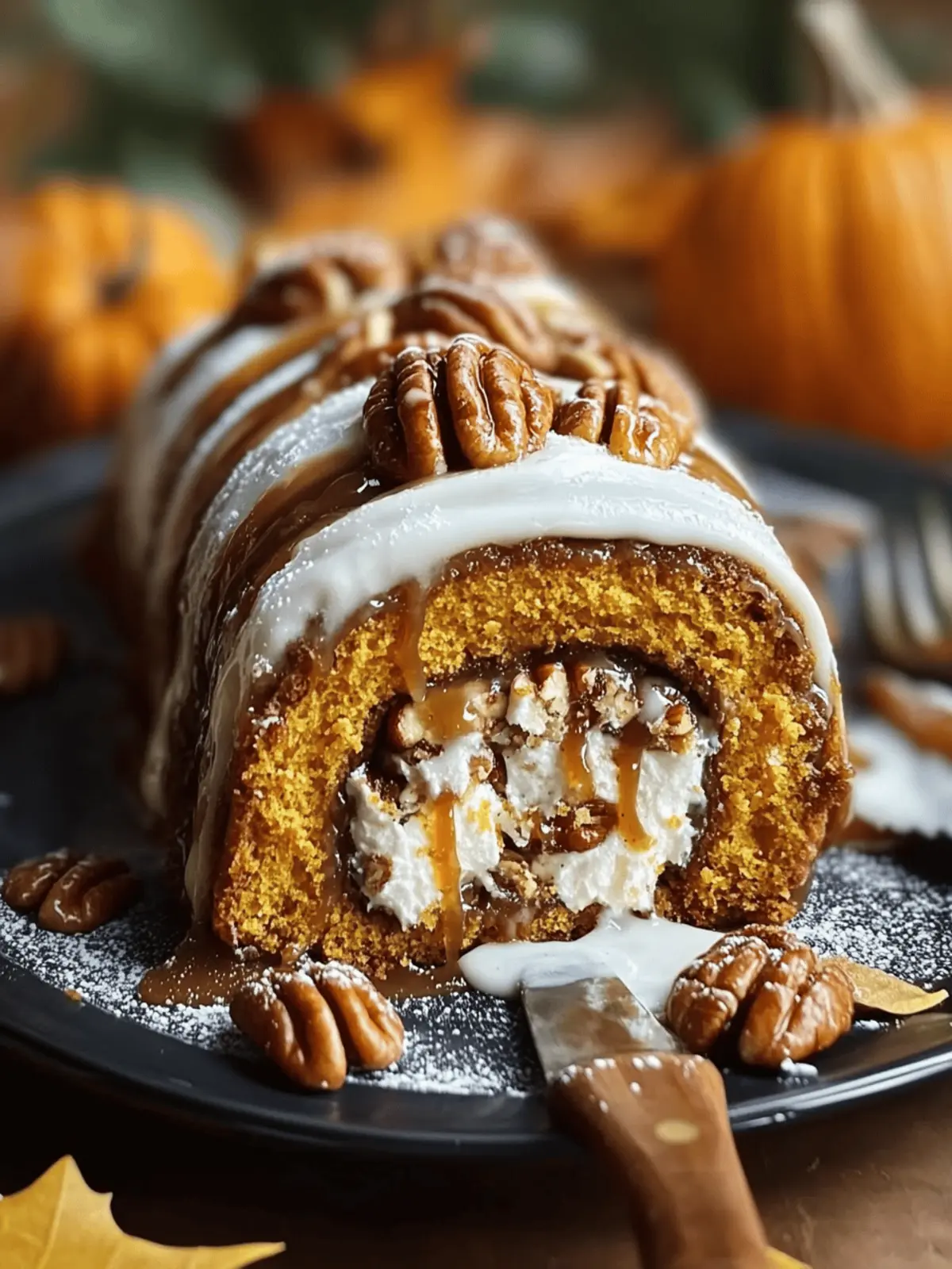 Caramel Pecan Pumpkin Roll