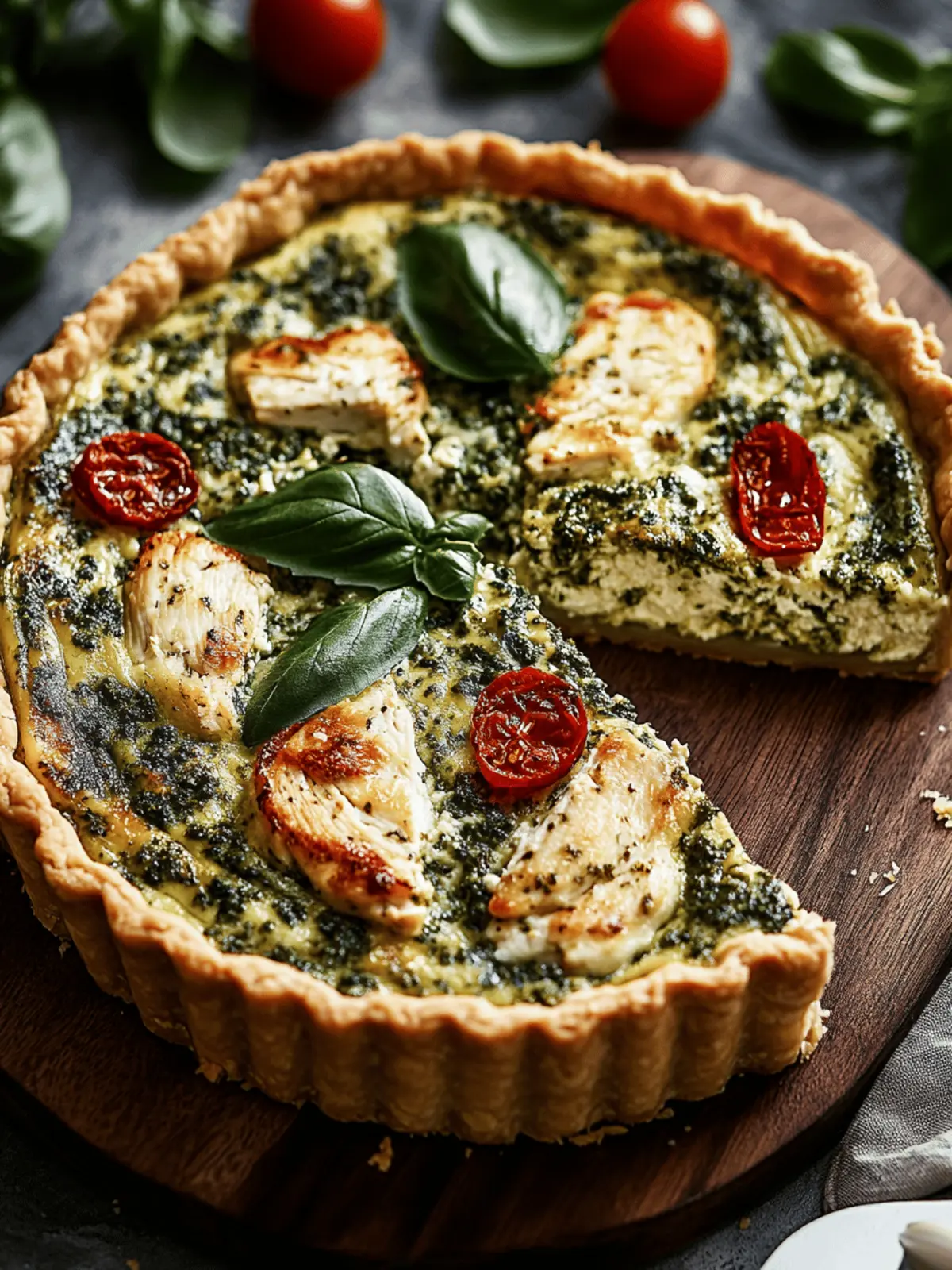Hearty Pesto Chicken Quiche: Simple, Delicious, and Customizable 3 Pesto Chicken Quiche