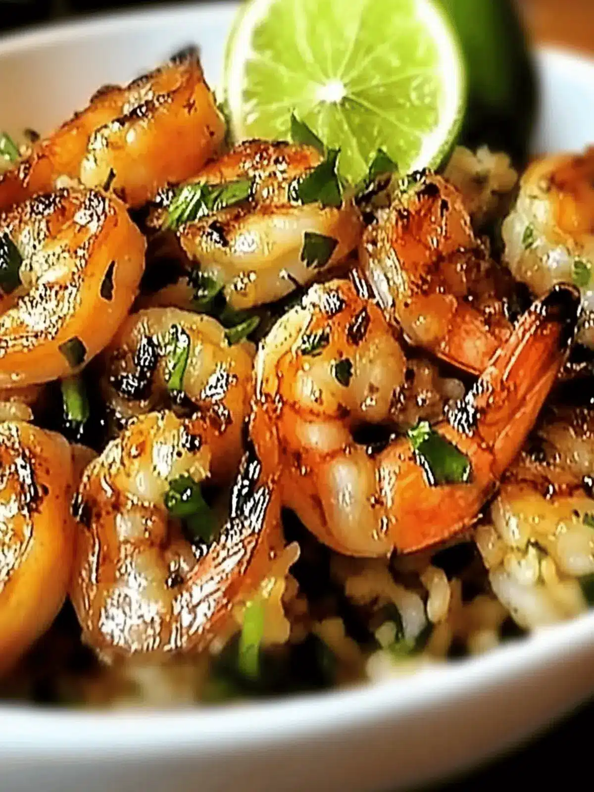 Thai Chili Lemongrass Grilled Shrimp with Sweet Basil & Lime Fried Rice