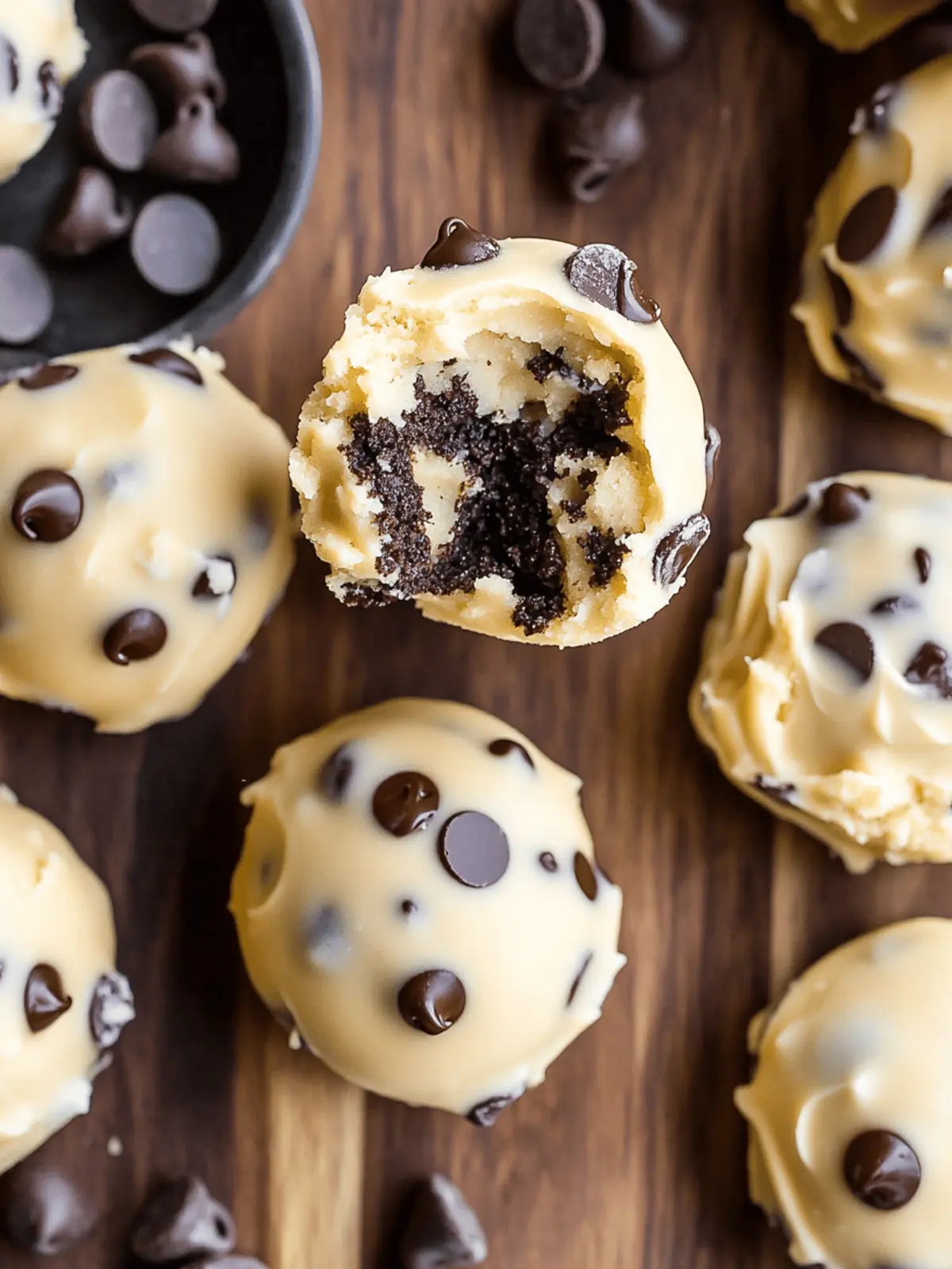 No-Bake Chocolate Chip Cookie Dough Brownie Bombs