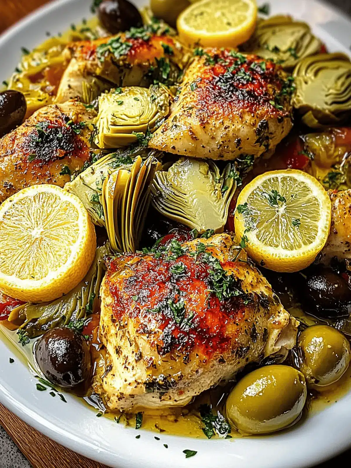 Mediterranean Lemon Chicken with Artichokes & Olives