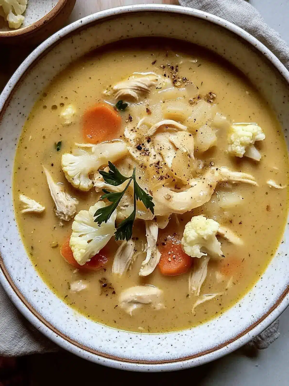 Anti Inflammatory Cauliflower Chicken Soup
