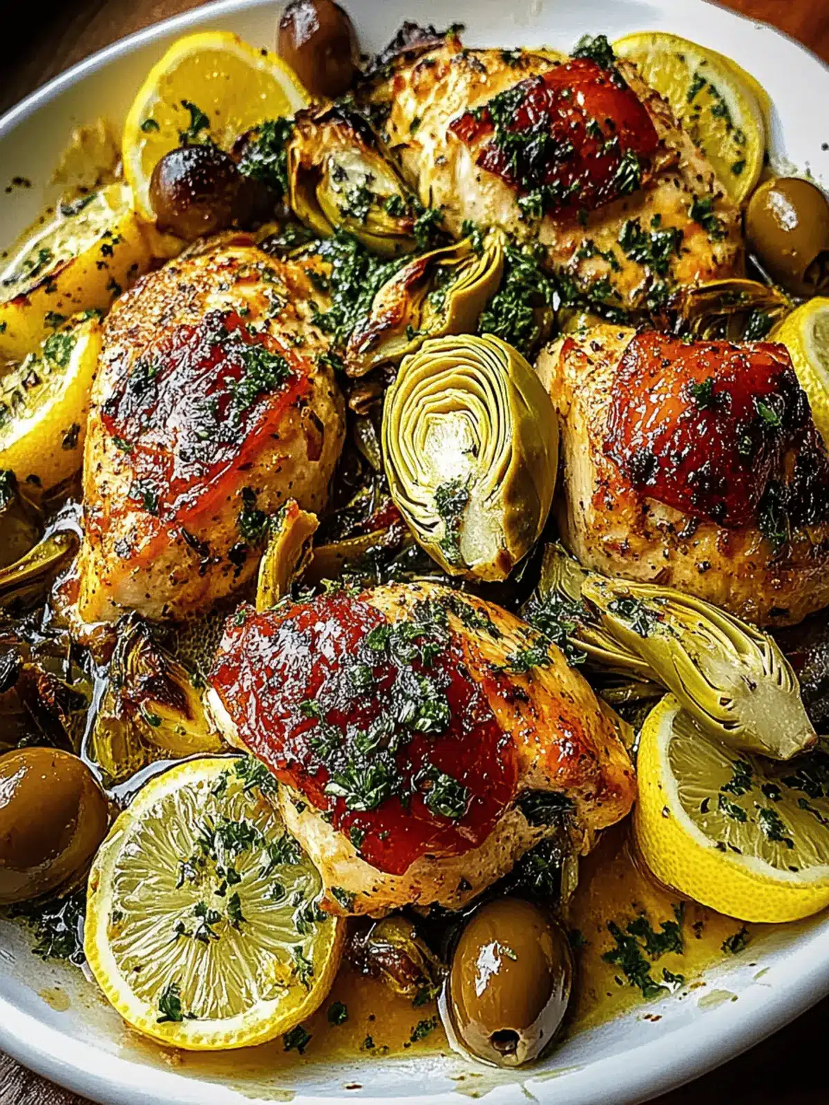 Mediterranean Lemon Chicken with Artichokes & Olives