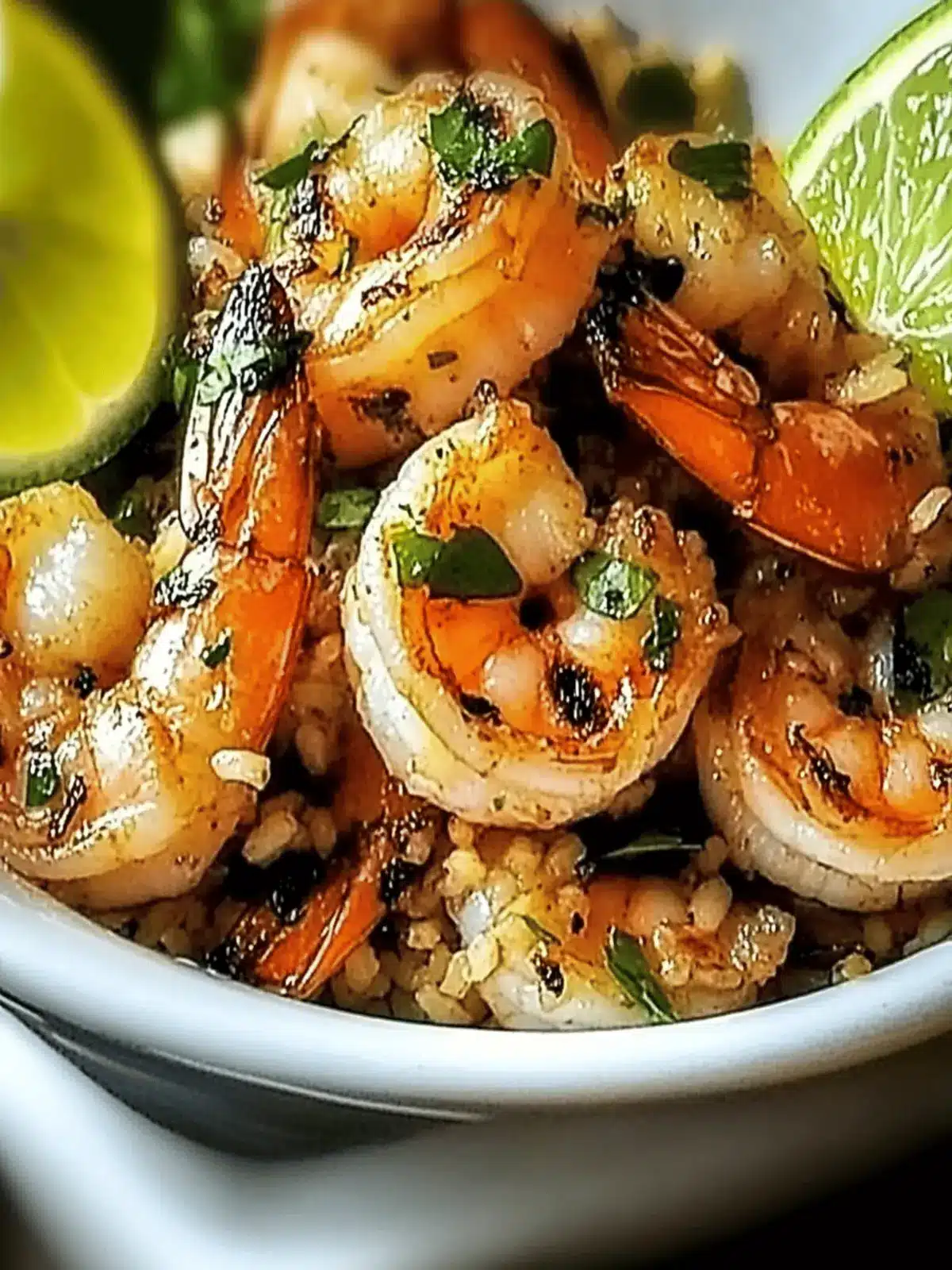 Thai Chili Lemongrass Grilled Shrimp with Sweet Basil & Lime Fried Rice