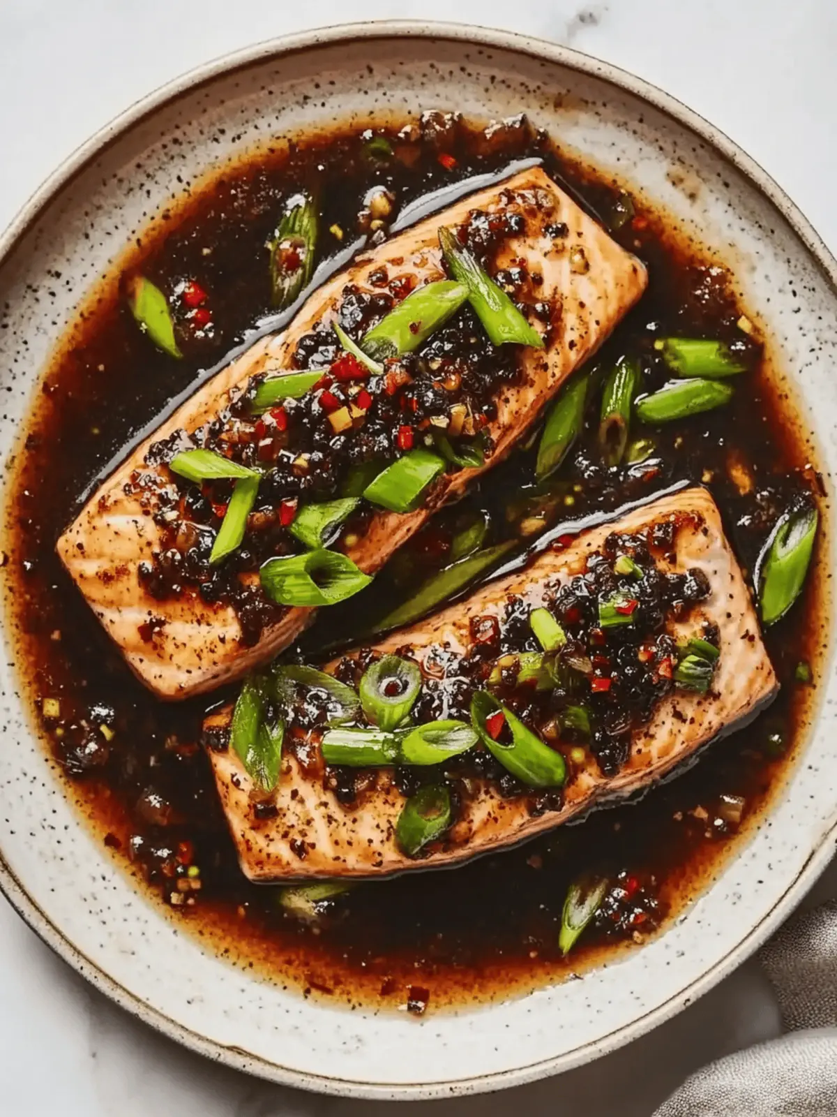 Chinese Black Bean Sauce Salmon with Green Onions in 30 Minutes 5 Chinese Black Bean Sauce Salmon with Green Onions