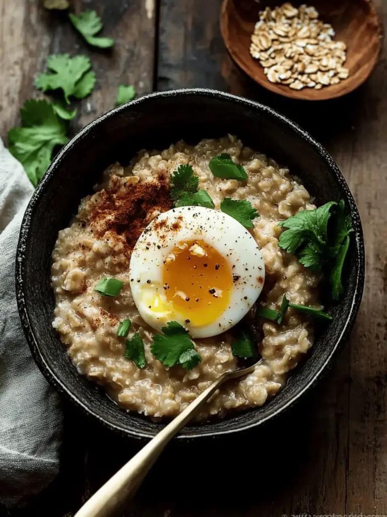 Oatmeal with Miso, Cheese, and Egg